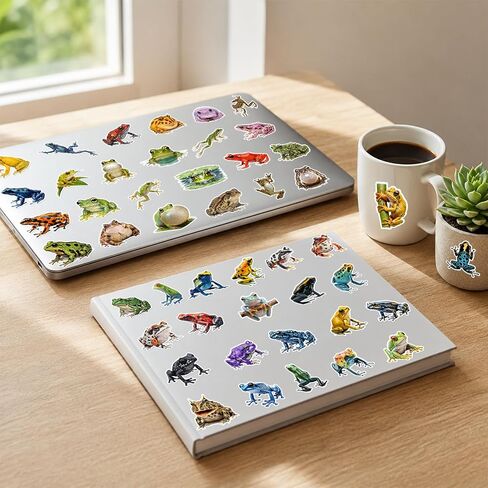 120PCS Realistic Frog Stickers, Frog Party Favors Birthday Party Decorations Vinyl Waterproof Stickers for Water Bottle Laptop Luggage Helmet Gifts for Teens Boys Girls Adult in Saudi Arabia