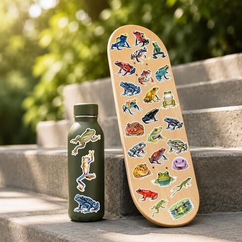 120PCS Realistic Frog Stickers, Frog Party Favors Birthday Party Decorations Vinyl Waterproof Stickers for Water Bottle Laptop Luggage Helmet Gifts for Teens Boys Girls Adult in Saudi Arabia