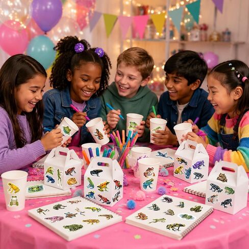 120PCS Realistic Frog Stickers, Frog Party Favors Birthday Party Decorations Vinyl Waterproof Stickers for Water Bottle Laptop Luggage Helmet Gifts for Teens Boys Girls Adult in Saudi Arabia