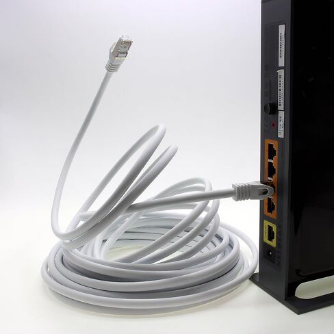 1aTTack.de 0,25m - White - 5 Pieces - CAT.7 - Network Cable Patchcable Lancable Ethernet (Set) - 10GBASE-T - 10000 Mbps - CAT7 S-FTP Double Shielded PIMF 600MHz Compatible with CAT5 CAT6 CAT6a CAT8 in Saudi Arabia