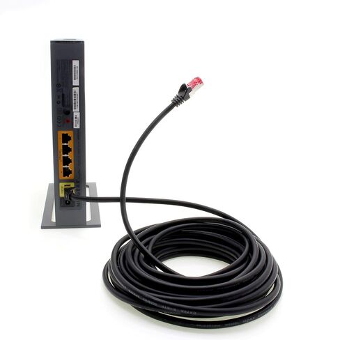 15m - CAT6a - Network cable black - 1 piece CAT 6a S-FTP double shielded PIMF 500MHz halogen free patch cable compatible with CAT5 CAT6 CAT7 CAT8 10GBASE-T - 10000 Mbps for switch, router, modem in Saudi Arabia