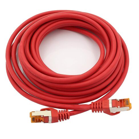 Cat.7 ethernet Cable 3m - Red - 10 Pieces - Cat7 LAN Network 10GBASE-T - 10000 Mbps (Sftp Pimf) Double Shielded patchcable RJ45 Plug Cat.6a in Saudi Arabia