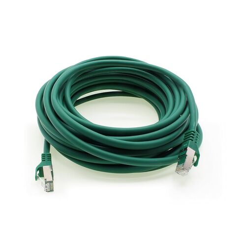 1aTTack.de CAT7 Cat.7 Gigabit Ethernet Cable, LAN Cable, Network Cable, raw Cable with (RJ45) Cat6a Connector (Double Shielded) 500 MHz Green - 10 Pieces 0.5m in Saudi Arabia