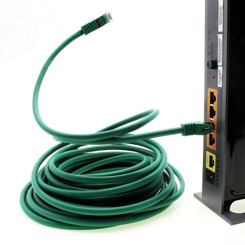 1aTTack.de CAT7 Cat.7 Gigabit Ethernet Cable, LAN Cable, Network Cable, raw Cable with (RJ45) Cat6a Connector (Double Shielded) 500 MHz Green - 10 Pieces 0.5m in Saudi Arabia