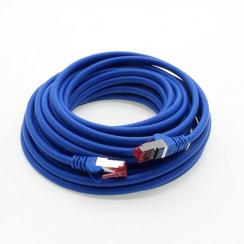 1m - CAT6a - Network cable blue - 1 piece CAT 6a S-FTP double shielded PIMF 500MHz halogen free patch cable compatible with CAT5 CAT6 CAT7 CAT8 10GBASE-T - 10000 Mbps for switch, router, modem in Saudi Arabia