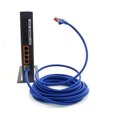 1m - CAT6a - Network cable blue - 1 piece CAT 6a S-FTP double shielded PIMF 500MHz halogen free patch cable compatible with CAT5 CAT6 CAT7 CAT8 10GBASE-T - 10000 Mbps for switch, router, modem in Saudi Arabia