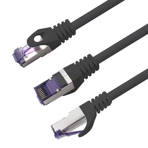 1aTTack.de Cat.7 LAN ethernet Cable 3m - Black - Cat7 LAN Network 10GBASE-T - 10000 Mbps (Sftp Pimf) Double Shielded patchcable RJ45 Plug Cat.6a in Saudi Arabia