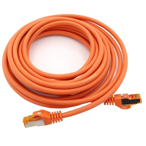 Cat.7 ethernet Cable 3m - Orange - 10 Pieces - Cat7 LAN Network 10GBASE-T - 10000 Mbps (Sftp Pimf) Double Shielded patchcable RJ45 Plug Cat.6a in Saudi Arabia