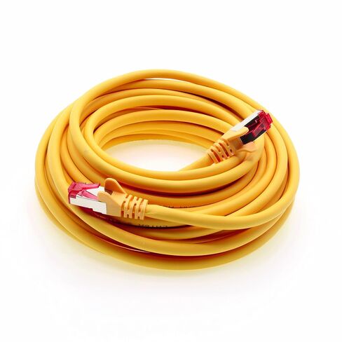 1m - CAT6a - Network cable yellow - 5 pieces CAT 6a S-FTP double shielded PIMF 500MHz halogen free patch cable compatible with CAT5 CAT6 CAT7 CAT8 10GBASE-T - 10000 Mbps for switch, router, modem in Saudi Arabia