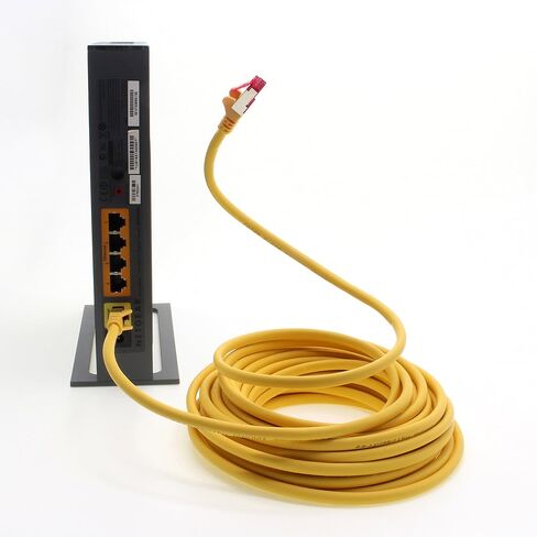 1m - CAT6a - Network cable yellow - 5 pieces CAT 6a S-FTP double shielded PIMF 500MHz halogen free patch cable compatible with CAT5 CAT6 CAT7 CAT8 10GBASE-T - 10000 Mbps for switch, router, modem in Saudi Arabia