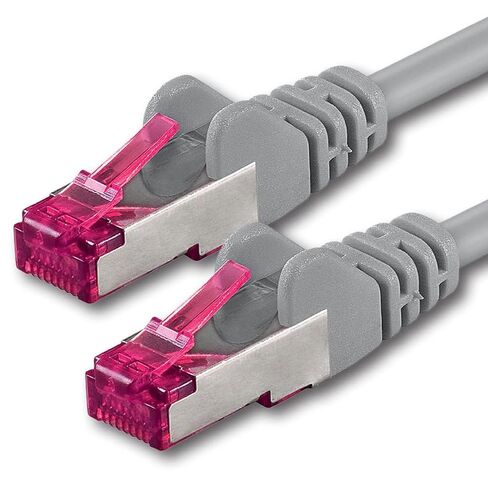10m - CAT6a - Network cable grey - 1 piece CAT 6a S-FTP double shielded PIMF 500MHz halogen free patch cable compatible with CAT5 CAT6 CAT7 CAT8 10GBASE-T - 10000 Mbps for switch, router, modem in Saudi Arabia