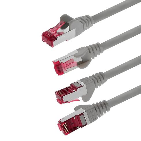10m - CAT6a - Network cable grey - 1 piece CAT 6a S-FTP double shielded PIMF 500MHz halogen free patch cable compatible with CAT5 CAT6 CAT7 CAT8 10GBASE-T - 10000 Mbps for switch, router, modem in Saudi Arabia