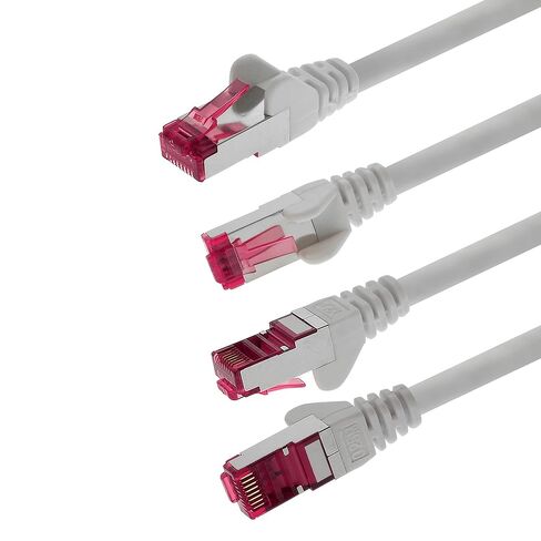 1m - CAT6a - Network cable white - 10 pieces CAT 6a S-FTP double shielded PIMF 500MHz halogen free patch cable compatible with CAT5 CAT6 CAT7 CAT8 10GBASE-T - 10000 Mbps for switch, router, modem in Saudi Arabia