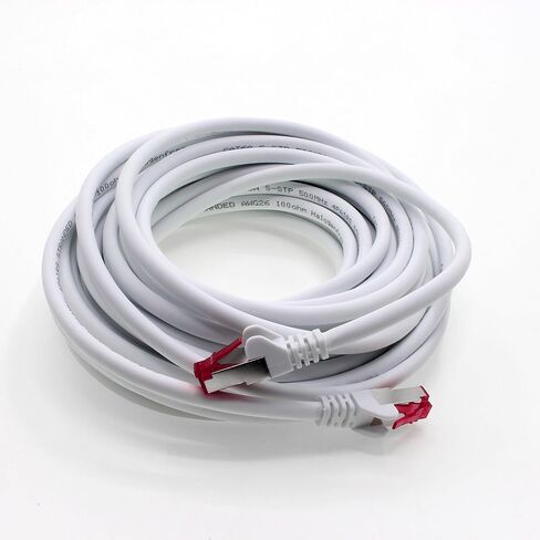1m - CAT6a - Network cable white - 10 pieces CAT 6a S-FTP double shielded PIMF 500MHz halogen free patch cable compatible with CAT5 CAT6 CAT7 CAT8 10GBASE-T - 10000 Mbps for switch, router, modem in Saudi Arabia