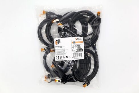 Cat.7 ethernet Cable 1,5m - Black - 10 Pieces - Cat7 LAN Network 10GBASE-T - 10000 Mbps (Sftp Pimf) Double Shielded patchcable RJ45 Plug Cat.6a in Saudi Arabia