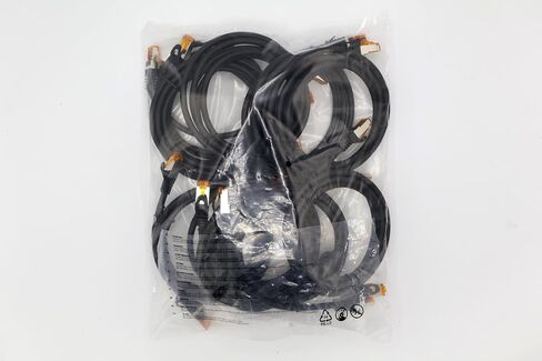 Cat.7 ethernet Cable 1,5m - Black - 10 Pieces - Cat7 LAN Network 10GBASE-T - 10000 Mbps (Sftp Pimf) Double Shielded patchcable RJ45 Plug Cat.6a in Saudi Arabia
