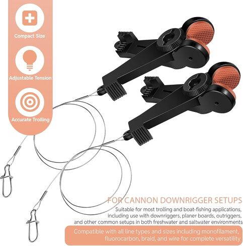 Universal Line Release, Replacement for Cannon 2250009 2-22 lb Tension Downrigger & Boat Fishing Clip, Adjustable Stainless Steel Release for Freshwater & Saltwater Trolling (2-Pack) in Kuwait