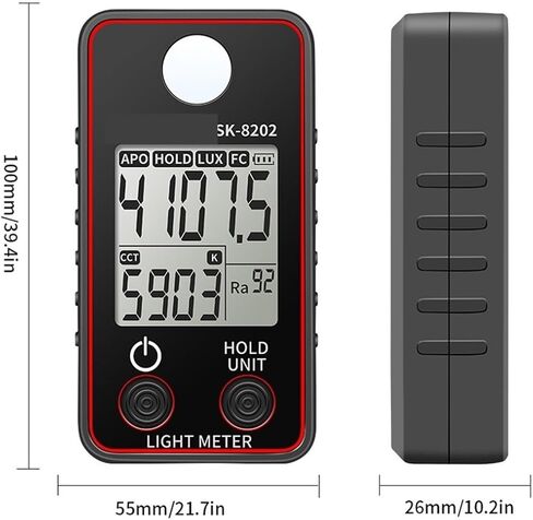 Light Meter, Light Meter Illuminance Color Temperature 0.5-300000 LUX LED Illumination Test Photographic Luminance Measure,Luxmeter in Kuwait