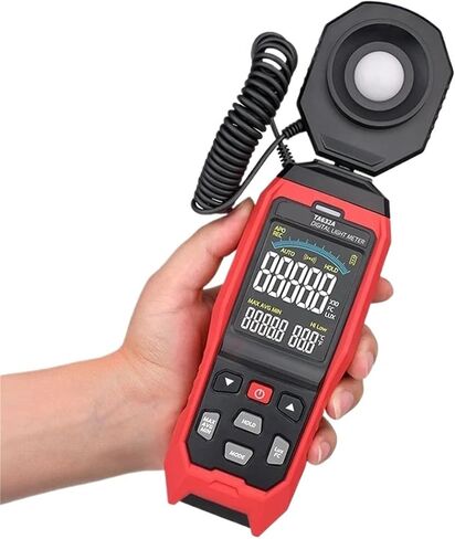 Light Meter, TA632A TA632B Digital Light Meter Photography Luxmeter Detachable Probe Illuminometer Lux/Fc Photometer Enviromental Tester,Luxmeter(TA632B USB Transfer) in Kuwait