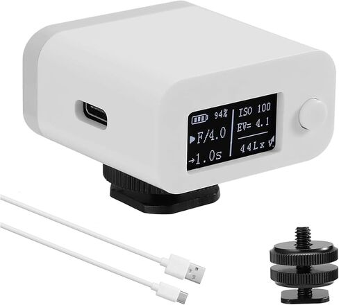 Adjustment Camera Light Meter, Light Meter Camera Photometer Photography Set with Display Screen, Metering Angle: 45°, Shutter Range: 30s~1/8000s, Iso Range: Iso 6–8000, for Film Photography in Saudi Arabia