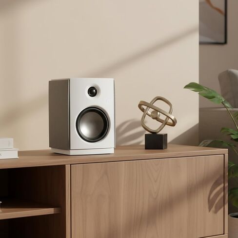 HiVi-Swans OS-10 HiFi Stereo Speakers, Bluetooth 5.0 Active Computer Bookshelf Speakers - 4'' Dynamic Woofer, Powered Desk Speakers 62w RMS with Touch Control for PC/Phone/TV - White in Kuwait