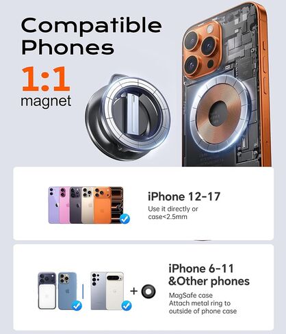 Romuto for Magsafe Car Mount Magnetic Phone Holder for Car Mount for iPhone in Saudi Arabia