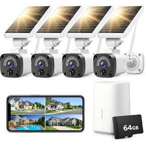 Camcamp Solar Security Cameras Wireless Outdoor, 4-Camera 2.5K, SD Card in Saudi Arabia