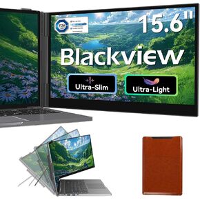 Blackview Triple Laptop Screen Extender,14.1" 1080P FHD IPS Portable External Screen, TÜV Eye-Care, Two Cable USB C Travel for 13-17'' Laptop,Plug & Play Compatible with Windows/Mac/Mobile Devices in Kuwait