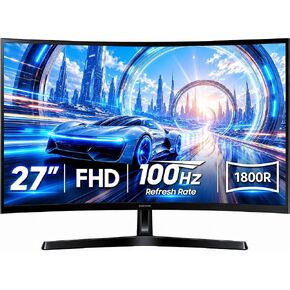 Samsung 27" Essential S3 (S36GD) Series FHD 1800R Curved Computer Monitor | Advanced Eye Comfort | 100 Hz | Game Mode | HDMI and D-sub Ports in Kuwait
