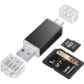 SD Card Reader USB C, Dual Slots USB 2.0 Type C to Micro SD Card Adapter, Memory Card Reader for MicroSD, SDHC, SDXC, Compatible with Laptop, PC, iPhone17/16, iPad Pro, Android in Kuwait