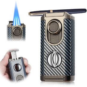 Triple Jet Torch Lighter with Cutter and Holder, Mahogany in Kuwait