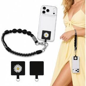 CYD Nylon Braided Phone Strap, Handmade Adjustable Crossbody Lanyard for Women with Patch in Saudi Arabia