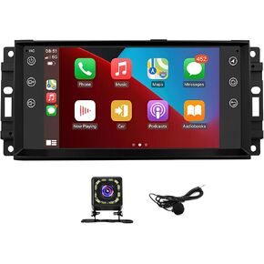 2+32G Car Stereo with CarPlay Android Auto Fit for Jeep Wrangler 2007-2017, 7inch car Radio for Dodge Ram 2009-2012 Chrysler 300 2005-2010 with Bluetooth Backup Camera in Kuwait