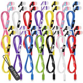 30-Pack USB C Wired Earbuds with Mic, Type C In-Ear Headphones w/ Noise Cancelling & Volume Control, Compatible with iPhone 16/15 Pro, iPad Pro, Galaxy S23/S22/S21/S20, Note 10/20, Kindle Fire Max 11 in Kuwait