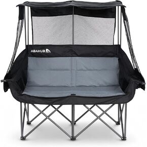 Abahub 2-Person Folding Camping Chair Loveseat Couch with Shade Canopy in Kuwait