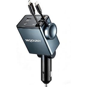 MQOUNY Retractable Car Charger, 87W USB C Fast Charge in Kuwait