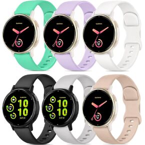 6 Pack 20mm Quick-Release Silicone Band Compatible with Garmin Vivoactive 6 Watch Bands/Vivoactive 5/3/3 Music, Waterproof Sport Strap for Forerunner 55/165/170/70/570 (42mm) Women Men in Kuwait