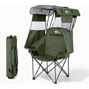 Bolosy Oversized Camping Chair with Canopy Shade Beach Chair with Umbrella in Kuwait