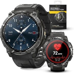 ALPHAGEAR Delta Series 2 Smartwatch for Men, Tactical Rugged Smart Watch, 1.43" AMOLED Display, 530mAh 21-Day Battery, Bluetooth Calling, Built-in Flashlight, 3 ATM Water Resistant, Android iPhone in Kuwait