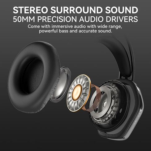Wantek Cute Cat-Ear Gaming Headset - 50mm Drivers, Noise-Cancelling Mic, 3.5mm Wired Stylish & Lightweight Design (Black) in Kuwait