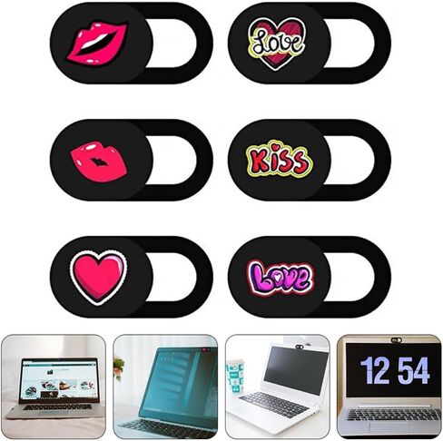 6pcs Heart Lip Pattern Camera Privacy Cover for Phone and Computer in Kuwait