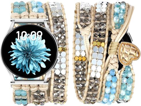 JR.DM Boho Beaded Handmade Braided Bracelet Band Women 20mm Compatible with Samsung Galaxy Watch 7/6/5/4/Active 2/4 Classic/6 Classic/5 Pro/FE 40mm 42mm 43mm 44mm 45mm 46mm 47mm in Kuwait