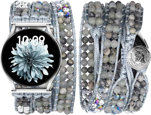 JR.DM Boho Beaded Handmade Braided Bracelet Band Women 20mm Compatible with Samsung Galaxy Watch 7/6/5/4/Active 2/4 Classic/6 Classic/5 Pro/FE 40mm 42mm 43mm 44mm 45mm 46mm 47mm in Saudi Arabia