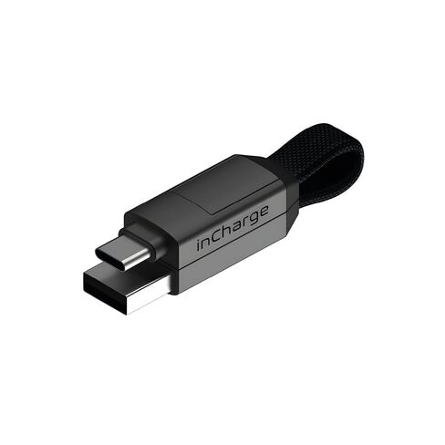 Rolling Square inCharge 6 - Keychain USB C Charger Cable, Lightning Cable and Micro-USB for Smartphone, Universal Cable Charger 6 in 1, USB Plug, 15W, Gray in Kuwait