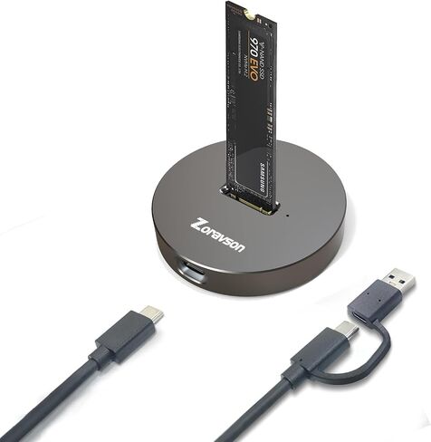 USB C M.2 NVME SATA SSD Enclosure, USB 3.1 Gen 2 10Gbps High Speed M.2 to USB Docking Station, Tool-Free USB C External, Aluminum NVME SSD Reader Adapter for 2230/2242/2260/2280 in Saudi Arabia