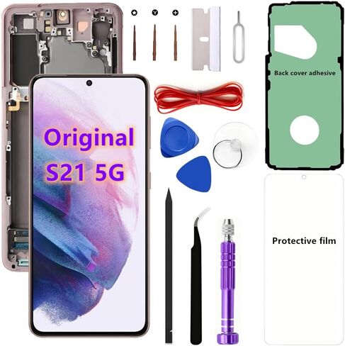 OEM Screen Replacement kit for Samsung Galaxy S21 6.2" Original AMOLED S21 5G SM-G991U,SM-G991U1 Display Touch Screen Digitizer Assembly (with Black Frame) in Kuwait