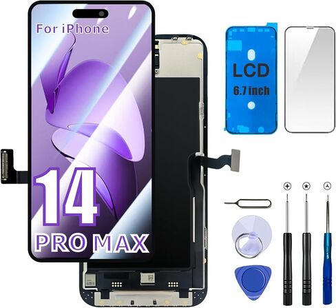 ZTR for iPhone 14 Pro Max Screen Replacement 6.7'', LCD Display and Touch Digitizer Full Assembly with Repair Tool Kits, 120Hz Promotion, Screen Protector (for A2651, A2893, A2896, A2895, A2894) in Kuwait