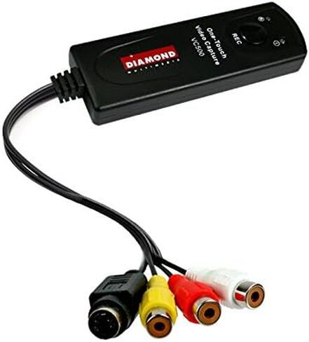 Diamond Multimedia VC500 One Touch VHS to Digital Converter – Capture & Convert VHS to Digital Files or DVD, Easy-to-Use Software, Windows 11,10 & Mac Compatible in Kuwait
