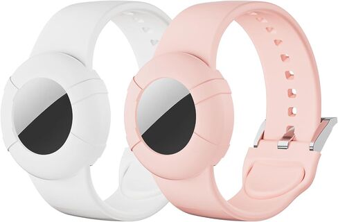 Adults Bracelet Compatible with AirTag, Soft Silicone Adults Wristband, Anti-Lost, Anti-Scratch Protective Case Cover Holder Compatible with Apple Air Tags Tracker (Black) in Saudi Arabia
