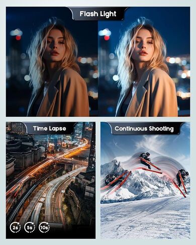 4K Digital Camera for Photography, 50MP Vlogging Camera for YouTube, Compact Cameras with 2.8" 180° Flip Screen, 16X Digital Zoom, Point and Shoot Camera with 32GB SD for Beginners, Travel, Family in Kuwait